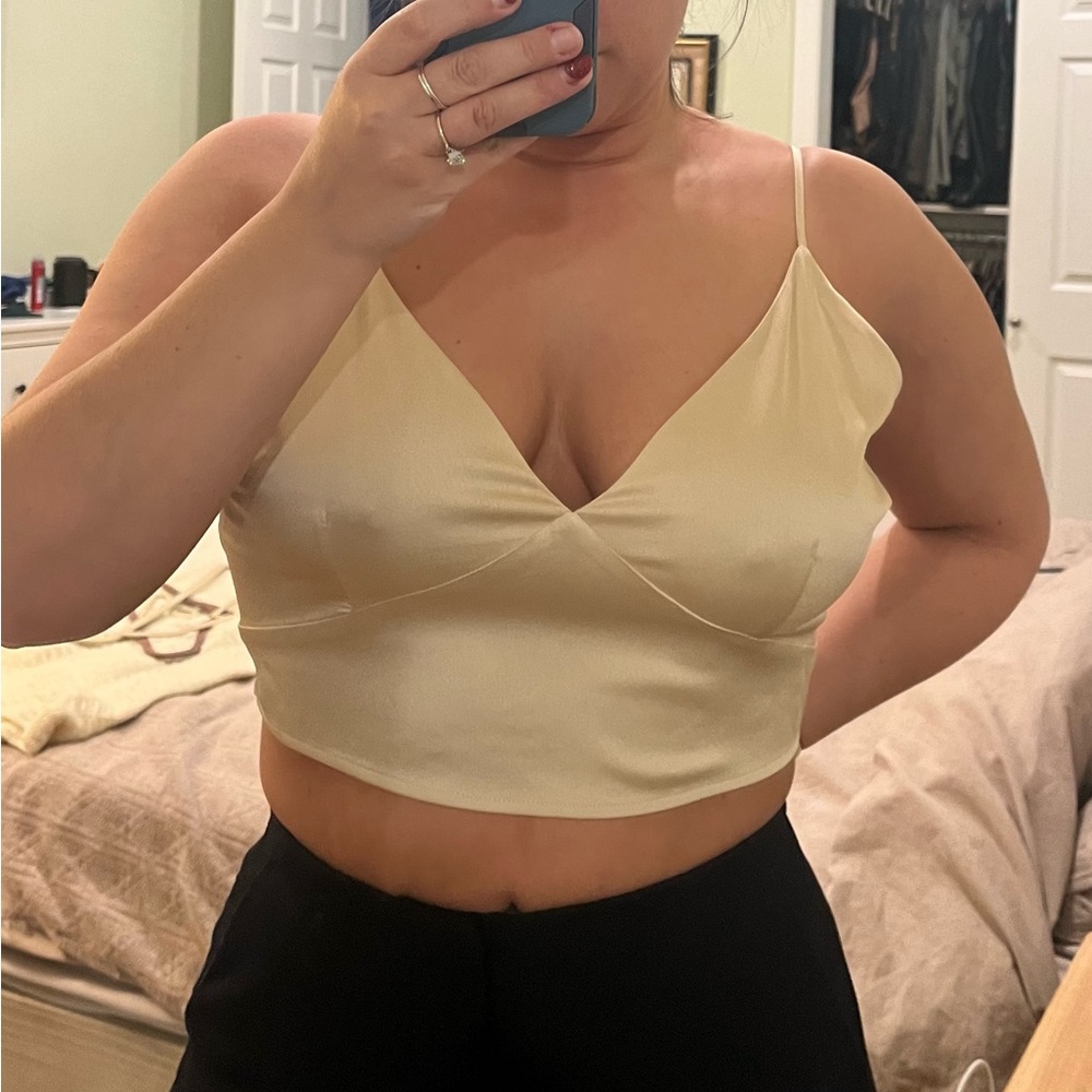 Cropped Satin Top
